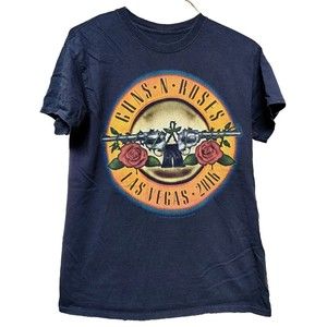 Guns N Roses Las Vegas 2016 Band T-Shirt 2 Sides Black Size Medium Rock